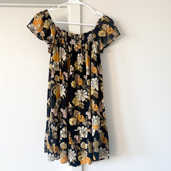 NWT Natural Life Floral Mini Flutter Sleeves Tiered Babydoll Dress Size XS Boho - Picture 2 of 6